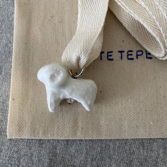 NWT Tsvite Teren [L Y U L I] Porcelain Sheep Pendant On A Cord - Picture 6 of 14